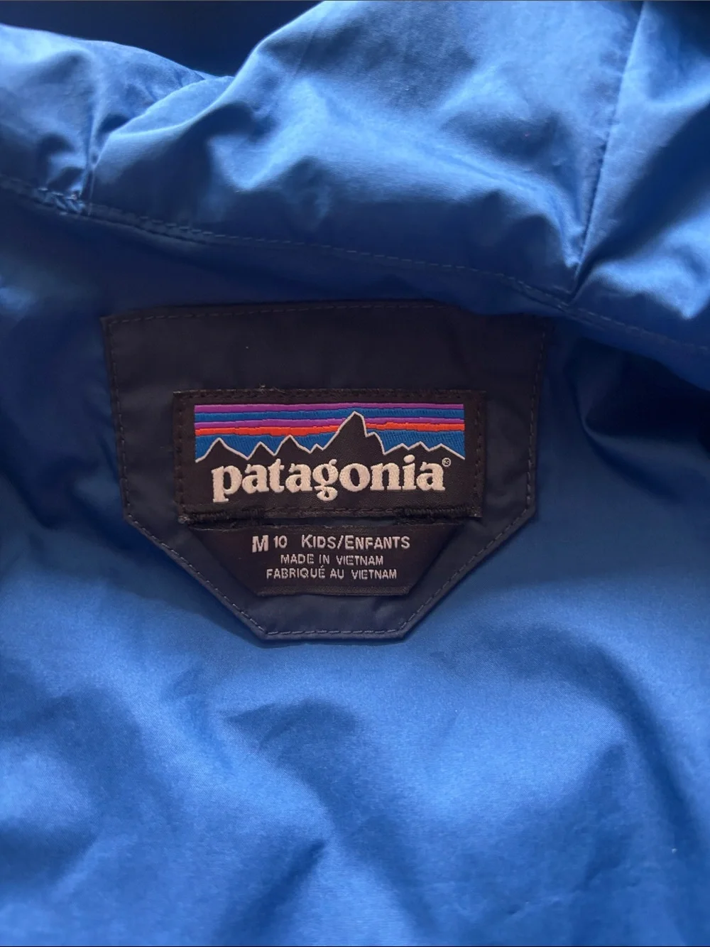 Patagonia Kids Navy Quilted Hooded Puffer Jacket